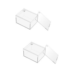 2 Pieces Small Pet Breeding Box Terrariums Case for Reptile Tank