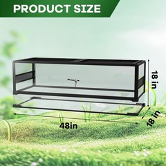 34/50/67 Gallon Reptile Tank ReptileTall Glass Terrarium Double Hinge Door