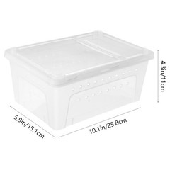 1Pcs Durable Plastic Feeding Box for Reptile White Case with Anti Escape Design