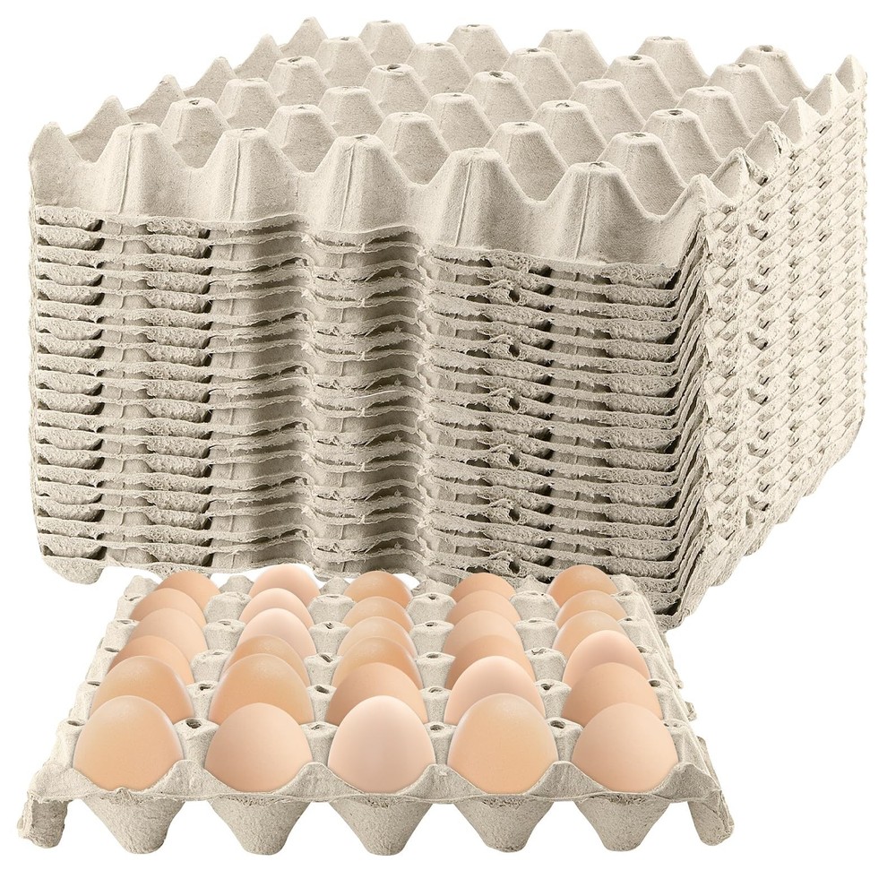 20 PCS 30 Count Gray White Egg Cartons, 12x12x2Inch Paper Pulp Egg Crates, Ca…