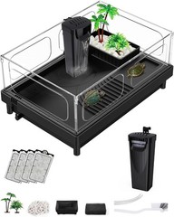 Small Turtle Tank Kit(Tank Light Filter Acrylic Turtle Tank Starter Kit W/ Bask