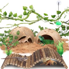 QUOZUO Crested Gecko Tank Accessories, Reptile Climbing Vines Hanging Plants …