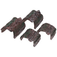 4Pcs Reptile Hideout Cave with Realistic Bark Design for Lizard Snake Tank Decor
