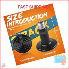 LUCKY HERP 150W Ceramic Heat Emitter, Reptile Heat Bulbs, Ceramic Heat Lamp for
