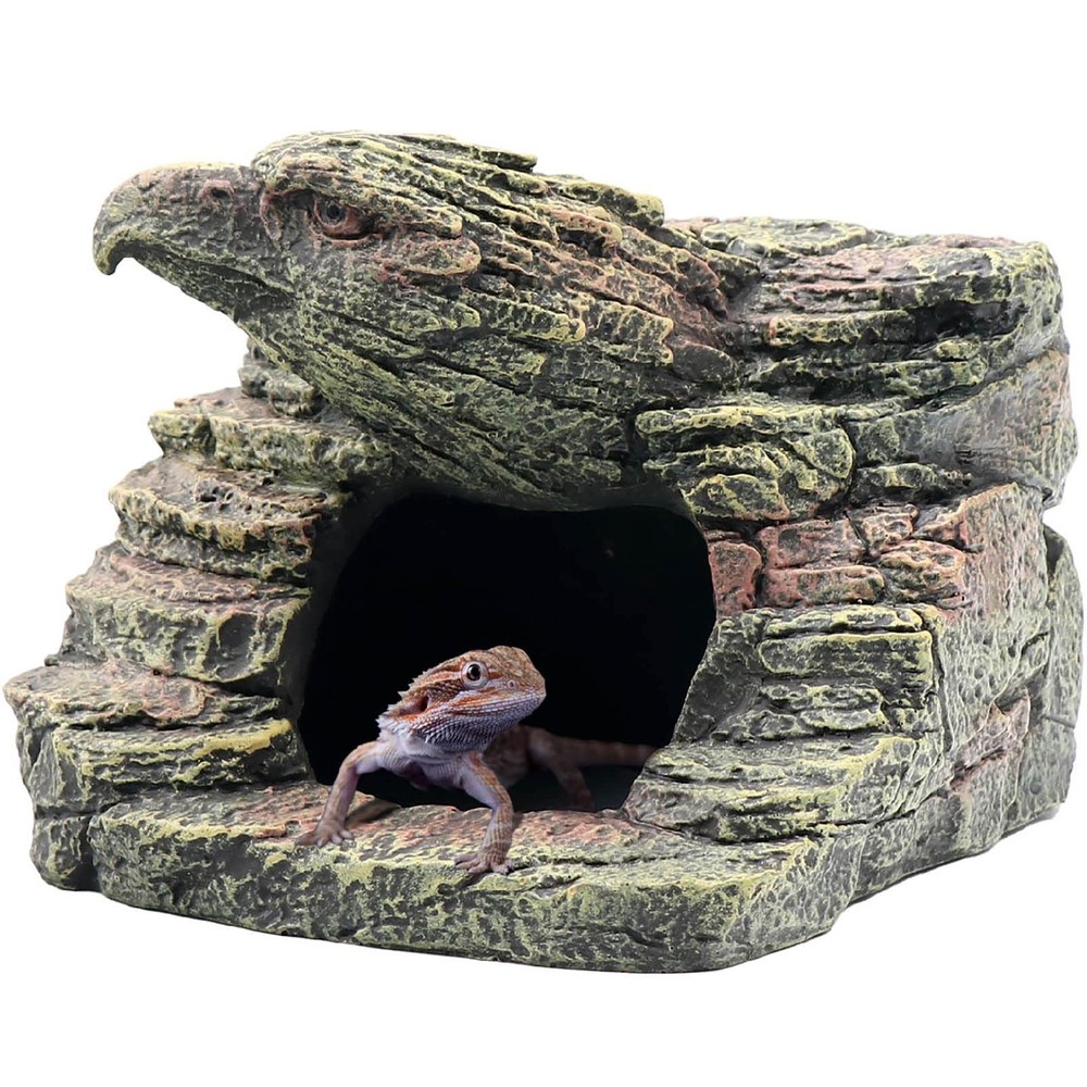 Reptile Rock Basking Platform, Gecko Hide Cave Hiding Place, Snake Cave and H…