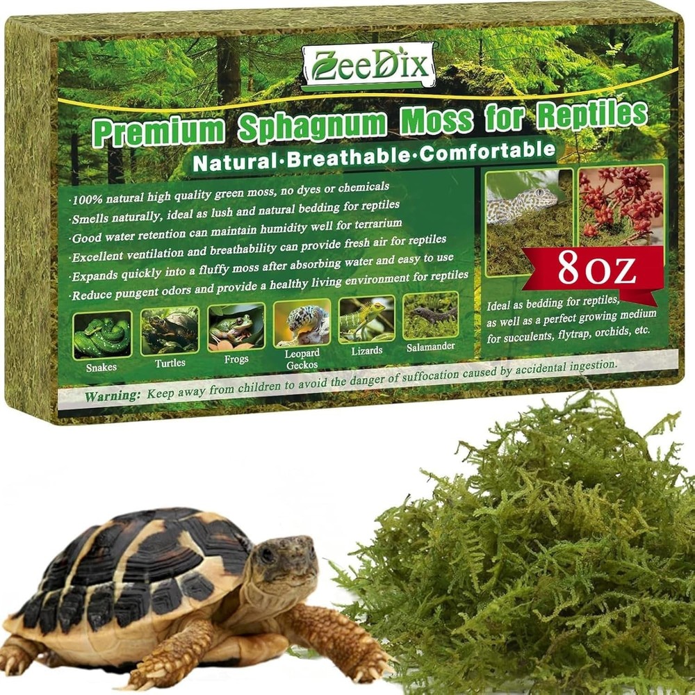 8 Oz Sphagnum Moss for Reptiles,12 Qt Natural Hermit Crabs Moss Reptile BeddingV