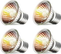 Versatile 50W UVA+UVB Bulbs for Reptilian Environments – 4 Pack for All Fixtures