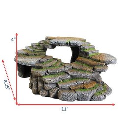 (REP183) Reptology Shale Scape Step Ledge & Cave Hideout – Decorative Resin f…