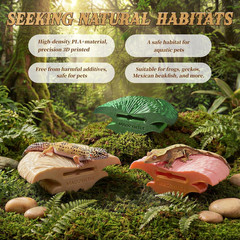 Mushroom Reptile Ledge| Tree Frog Terrarium Tank Accessories, Crested Gecko Tank