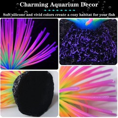 2pcs Silicone Glowing Effect Aquarium Fish Tank Decorations, Artificial Soft …