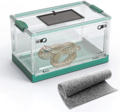 Large Reptile Habitat Tank with Sliding Screen for Snakes, Lizards & Frogs