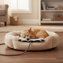 HM-60S 13 x 19 In Plastic Heated Pet Mat with Fleece Cover and Heavy Duty Ant…