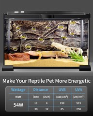 T5 Reptile Light Fixture Combo Kit 54W (New Upgrade), UVB Reptile Light Fixtu…