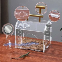 Reptile Feeding Box Habitat Cage Clear Turtle Snake Terrarium Portable Hatching