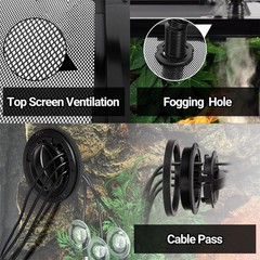20 Gallon Reptile Tank, 30″ x 12″ x 12″ Reptile Terrarium, Top Screen Ventila…