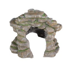 Reptology Shale Scape Step Ledge & Cave Hideout – Durable Resin Reptile Platf…