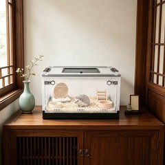Reptile Tank Foldable Reptile Tank With Clear Panel & Mat Foldable Reptile Tank