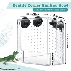 Weysat Reptile Corner Feeder Box Acrylic 4 Suction Cups