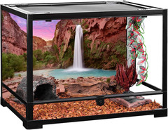 48X18 Inches Reptile Habitat Background Sunset Mountain Waterfall Terrarium Back