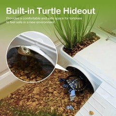 Turtle Tank Acrylic Habitat Kit with Silent Filter & Bottom Drain,UVB Basking…