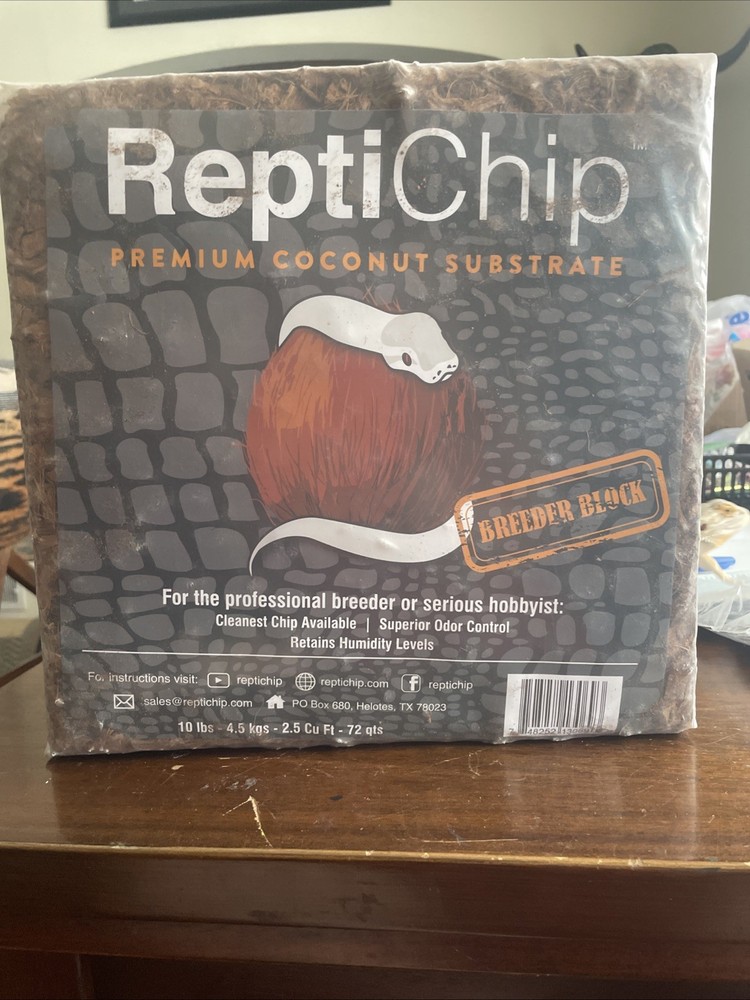 ReptiChip Reptile Substrate Coconut Chip Block for Snake and Lizard Bedding 10Lb
