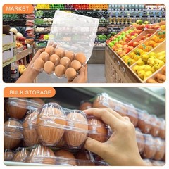 60 Pack Clear Plastic Egg Cartons, Reusable Stackable Egg Containers for Farm…