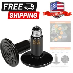 Reptile Heat Lamp 100W 2-Pack Ceramic Heat Emitter, No Light Emitting Heat Bu…