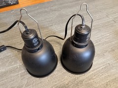 ReptiZoo Reptile Clamp Lamp Light Fixtures (2) Tested Working w/ Heat & UV Bulbs