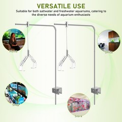 Kisangel 2pcs Aquarium Light Riser, Adjustable Height Aquarium Light Holder S…