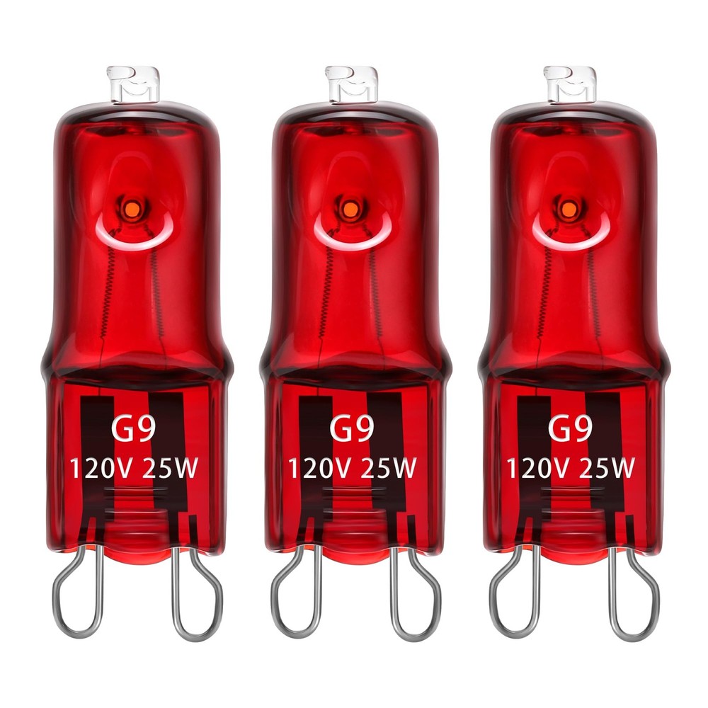 3 Pack G9 Infrared Heat Lamp Bulbs for Reptile, Dimmable Night Red UVA Reptil…