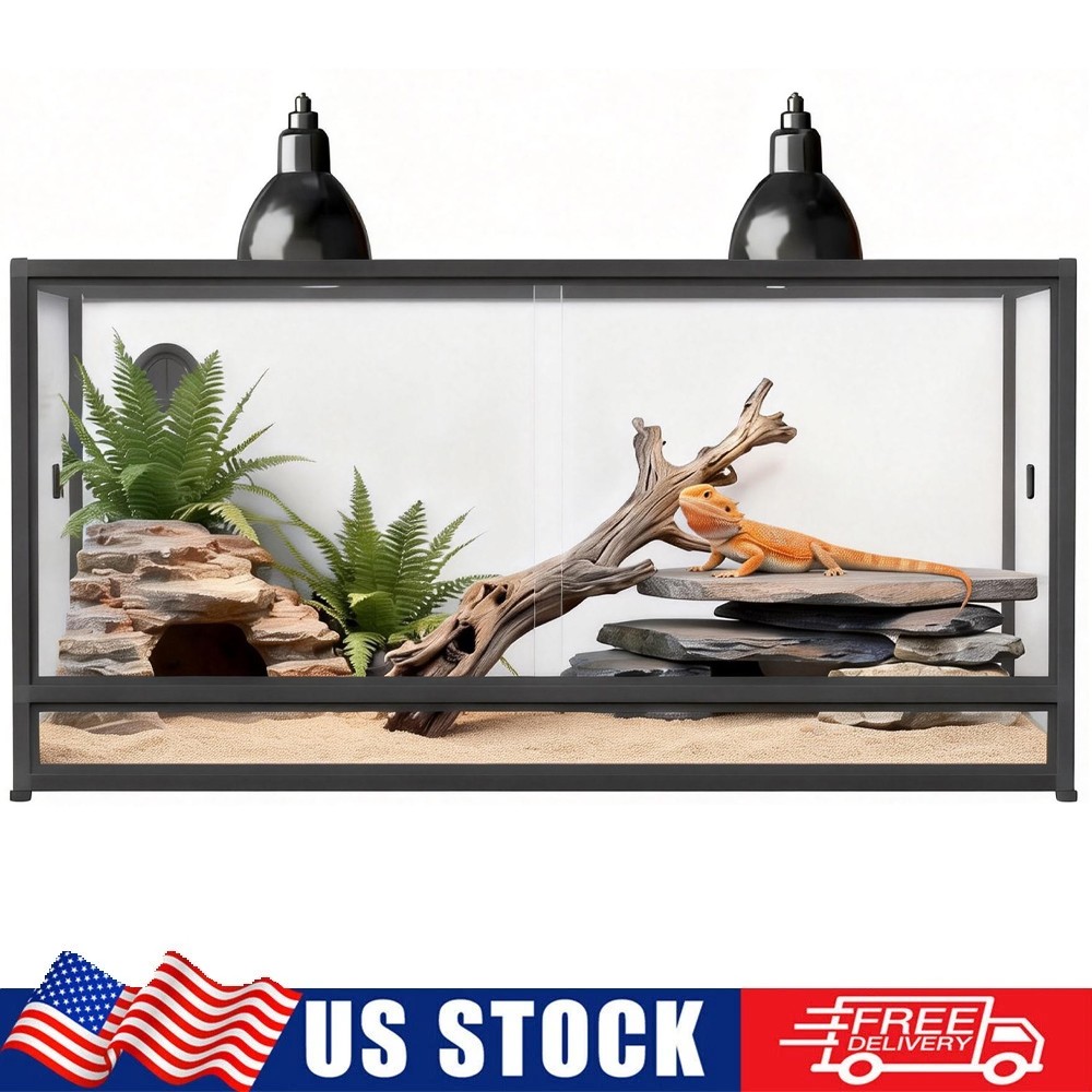 Reptile Enclosure 120 Gallon Large Terrarium Tank 4x2x2 Habitat