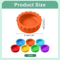7 Pack Crested Gecko Food Dish and Water Bowl Small Small, Multiple Colors