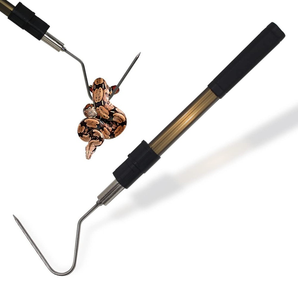 41.6″ Snake Hook Reptile Catcher Stick Tongs Rattlesnakes Grabber Pick-up Han…