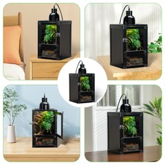 Hybrid Reptile Cage Chameleon Ventilated PVC Tank with Acrylic & Mesh Doors