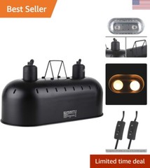 15inch Light Fixture, Max 150W Dual Reptile Heat Lamp Fixture with Separate S…
