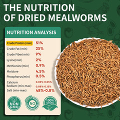 Dried Mealworms 5LB, 100% Natural, Non-Gmo Mealworms for Chickens – High Protein
