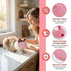 3 PCS Breathable Mesh Cat Muzzles Grooming Restraint Anti Bite Scratching