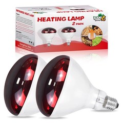 2 PCS Heat Lamp For Chickens 250W Red Bulbs Infrared Brooder Coop Pet Poultry