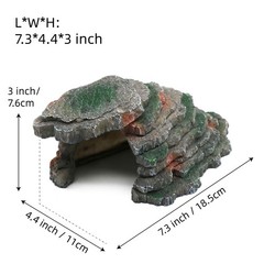 Gecko Hide Shale Scape Step Ledge, Reptile Cave Hideout Tank Accessories Deco…