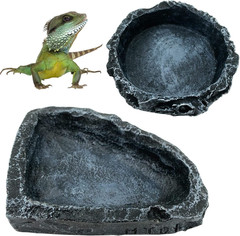 2 Pack Reptile Feeding Dish Corner Bowl, Reptile Water Dish Food Bowl Feeding Te