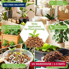 Riare Organic Coco Coir Chips for Plants Coconut Husk Substrate 2Pcs, 2.2lb | Lo