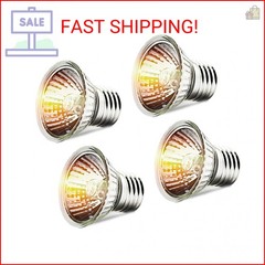 CALPALMY 4-Pack 50W UVA+UVB Bulbs | Heat and Light for Reptiles and Amphibian Ta