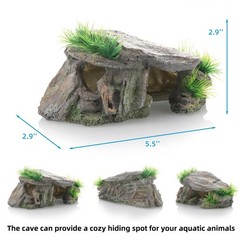 Betta Fish Hideout Cave Aquarium Rock Decor for Small Tank – 5.5 x 2.9 x 2