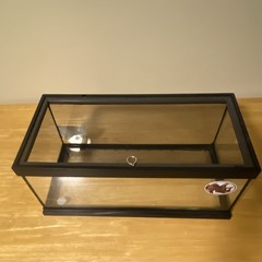 Glass Reptile Terrarium Tank w/ Mesh Screen Top Lid, Black Frame