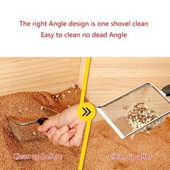 Reptile Sand Scooper Stainless Steel Fine Mesh Metal Sand Shovel Corner Scoops