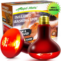 2 Pack Infrared Heat Lamp Bulbs, 100W Reptile Heat Emitter Infrared Basking Spot