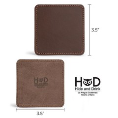Hide & Drink Leather Coasters Set of 8, Premium Leather Table Protection for …