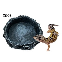 2x Reptile Feeder Reptile Water and Food Bowls for Frog Snake Leopard Gecko