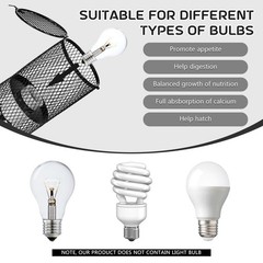 VIHOSE 4 Pcs Reptile Heat Lamp Guard with 150W Ceramic Heat Emitter Basking Anti