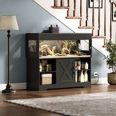 60 Gallon Reptile Terrarium Tank with Stand and Storage Cabinet Sliding Acrylic